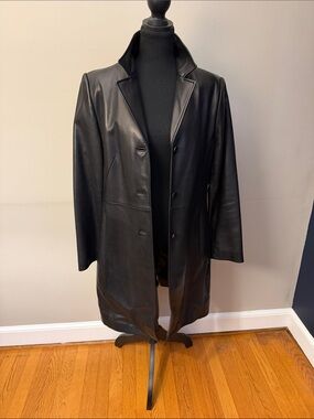 Frenchi Genuine Lambskin Leather Car Coat Women’s XL Black butter soft leather